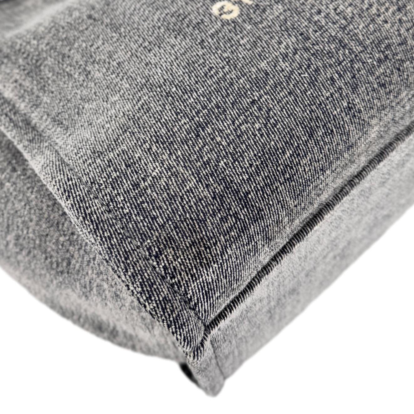 CHANEL Deauville Canvas Shopping Tote Bag Gray