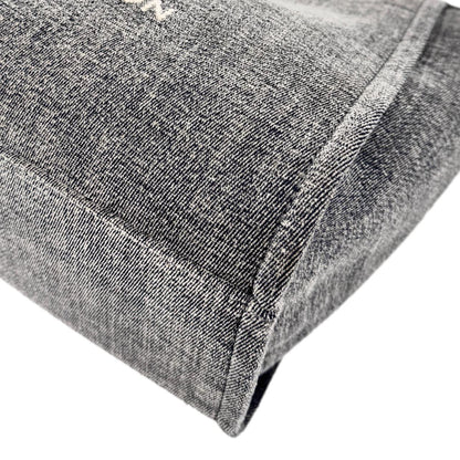 CHANEL Deauville Canvas Shopping Tote Bag Gray
