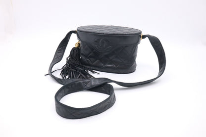 Chanel Vanity Crossbody in Black MattelassÃ© Leather