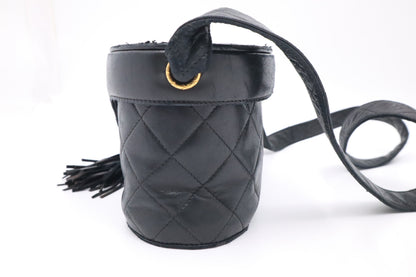 Chanel Vanity Crossbody in Black MattelassÃ© Leather