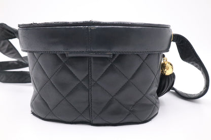 Chanel Vanity Crossbody in Black MattelassÃ© Leather