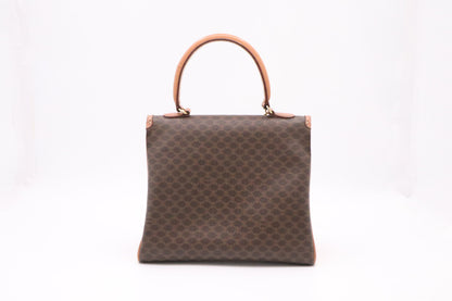 Celine Top Handle Bag in Brown Macadam Canvas