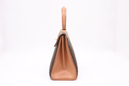 Celine Top Handle Bag in Brown Macadam Canvas