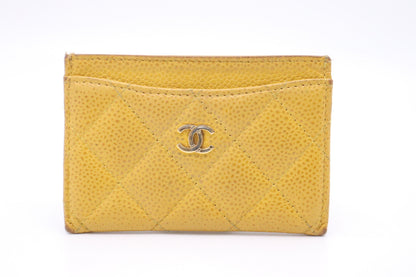 Chanel Card Case in Yellow Caviar Leather