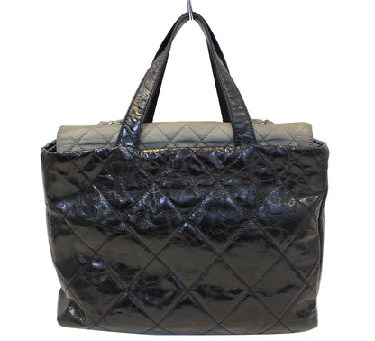 CHANEL Black Leather 2 Way Tote Bag - Sale