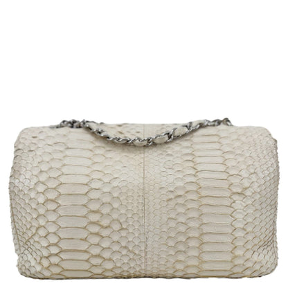 CHANEL Flap Python Leather Crossbody Bag Ivory
