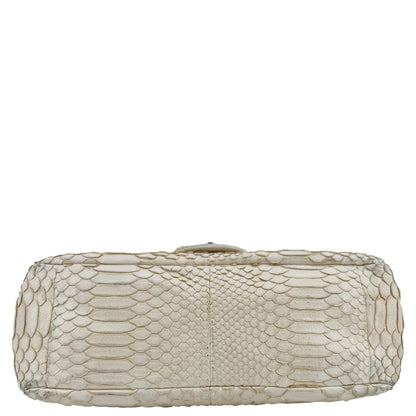CHANEL Flap Python Leather Crossbody Bag Ivory