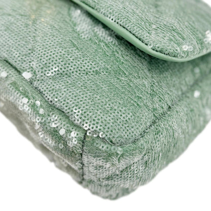 CHANEL 19 Flap Medium Sequins Shoulder Bag Green