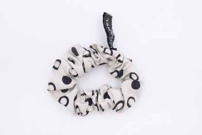 Chanel Scrunchie in Black & White Silk