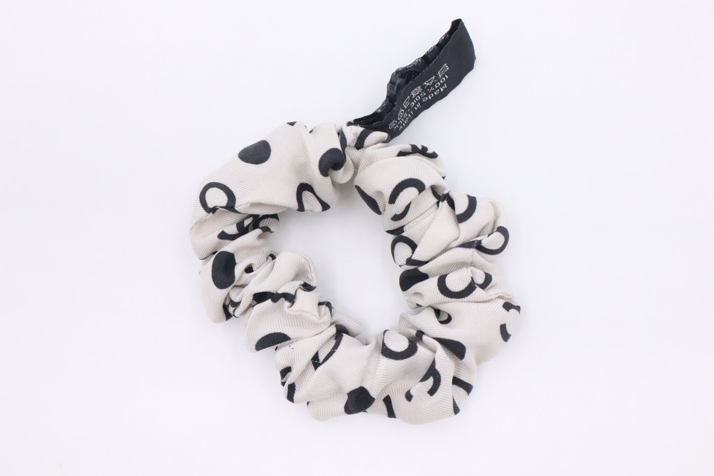 Chanel Scrunchie in Black & White Silk