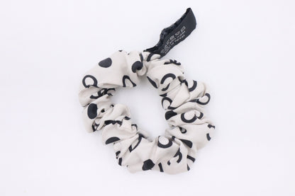 Chanel Scrunchie in Black & White Silk