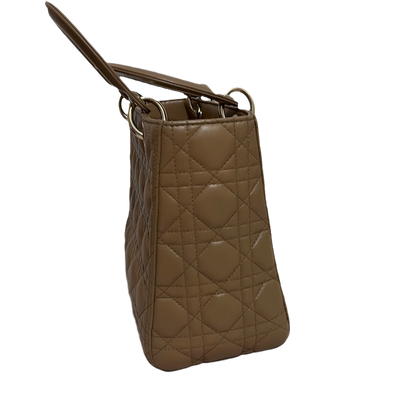 Lady Dior Medium Beige Cannage Lambskin Leather