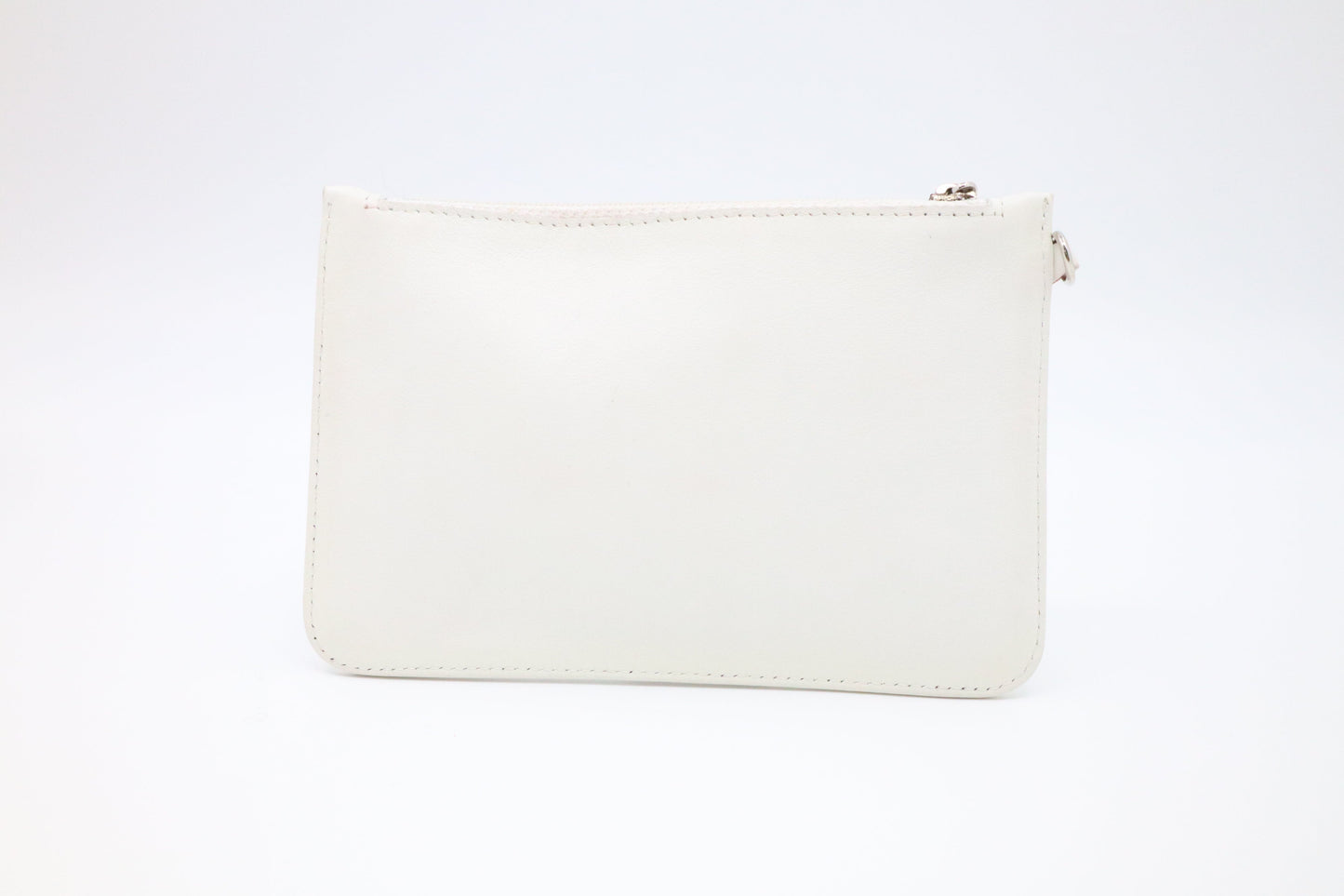 Chanel Timeless CC Pouch in White Leather