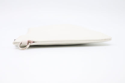 Chanel Timeless CC Pouch in White Leather