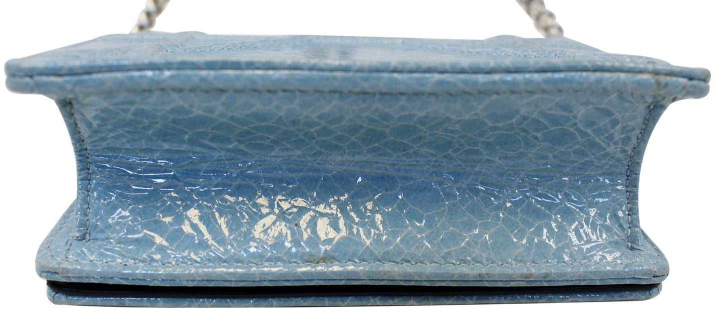 CHRISTIAN DIOR Aqua Blue Leather Mini Diorama Crossbody Bag - Last Call