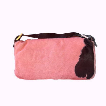 Fendi Baguette Pony hair in cow print Pink