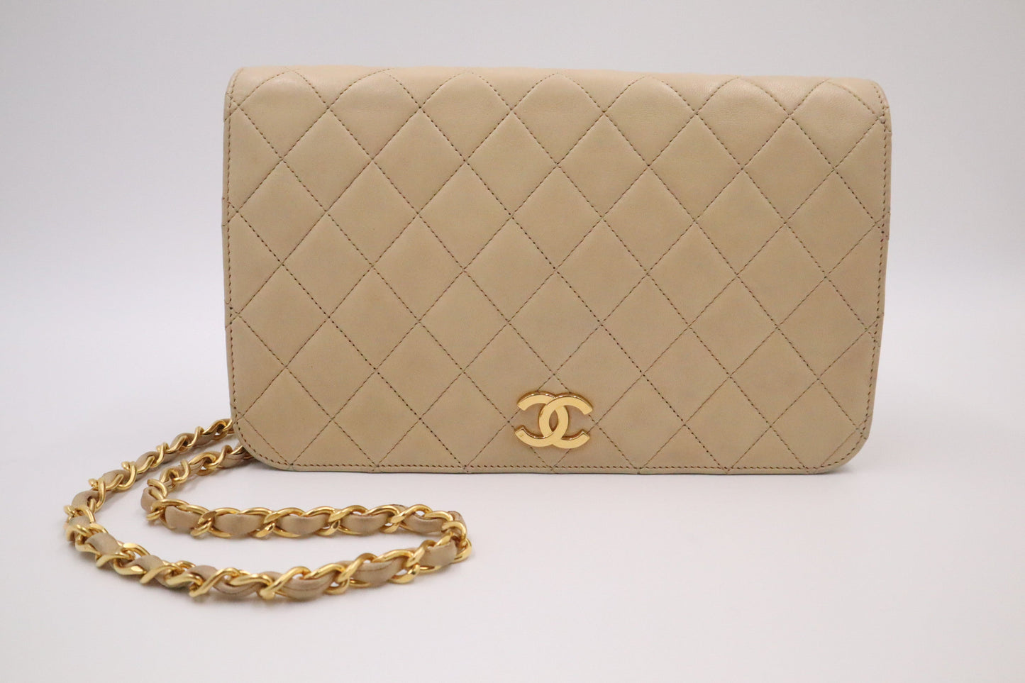 Chanel Full Flap in Beige Leather