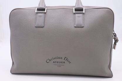 Dior Atelier Business Bag in Grey Leather