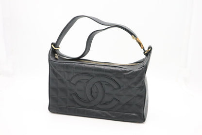 Chanel Chocobar Shoulder Bag in Black Leather