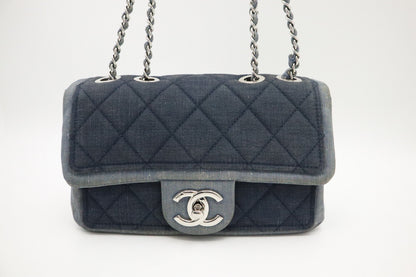 Chanel Small Flap in Blue Denim Canvas