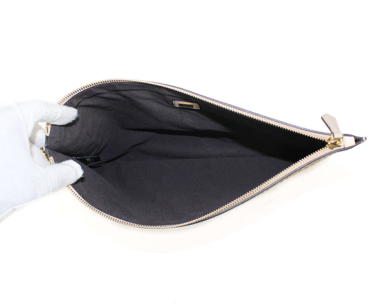 Fendi Large Soft Flat Pouch in Beige