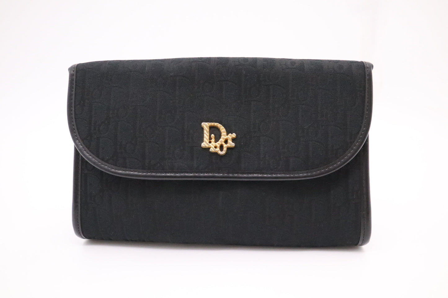 Dior Trotter Chain Shoulder Bag in Black Canvas