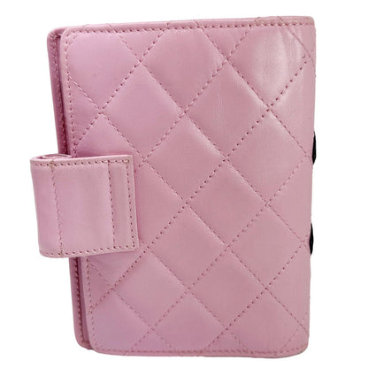 CHANEL Cambon Small Quilted Calfskin Leather Agenda Planner Pink