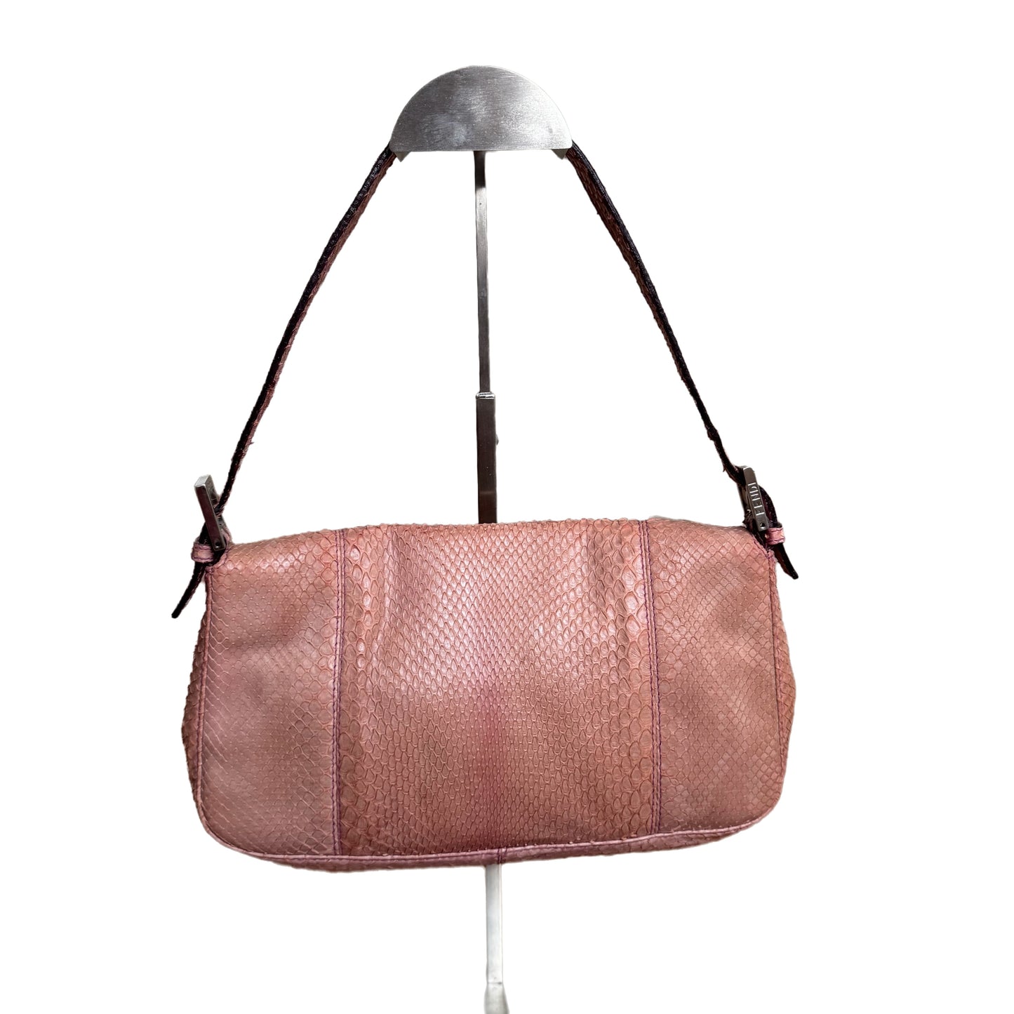FENDI Baguette Vintage Purple Python-skin Leather Shoulder Bag