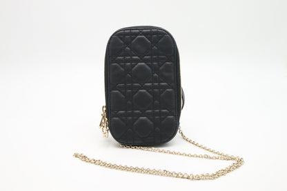 Dior Call In Dior Phone Case Bag in Black Cannage Leather