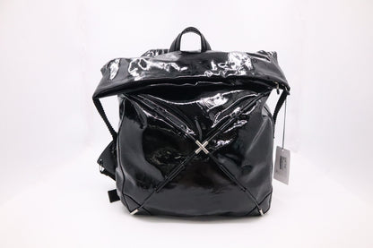 Bottega Veneta Tent Truck Backpack in Black Patent Leather
