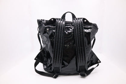 Bottega Veneta Tent Truck Backpack in Black Patent Leather