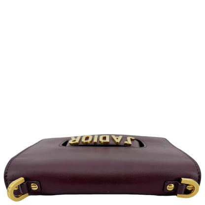 CHRISTIAN DIOR J'Adior Flap Medium Leather Chain Shoulder Bag Burgundy