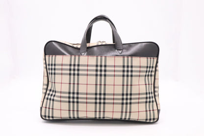 Burberry Business Bag in Beige Check Canvas