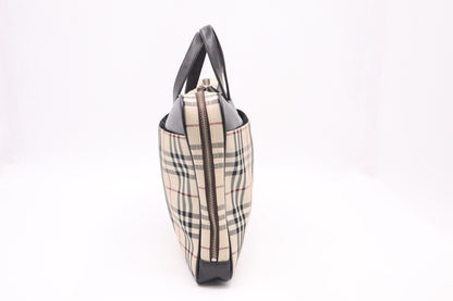 Burberry Business Bag in Beige Check Canvas