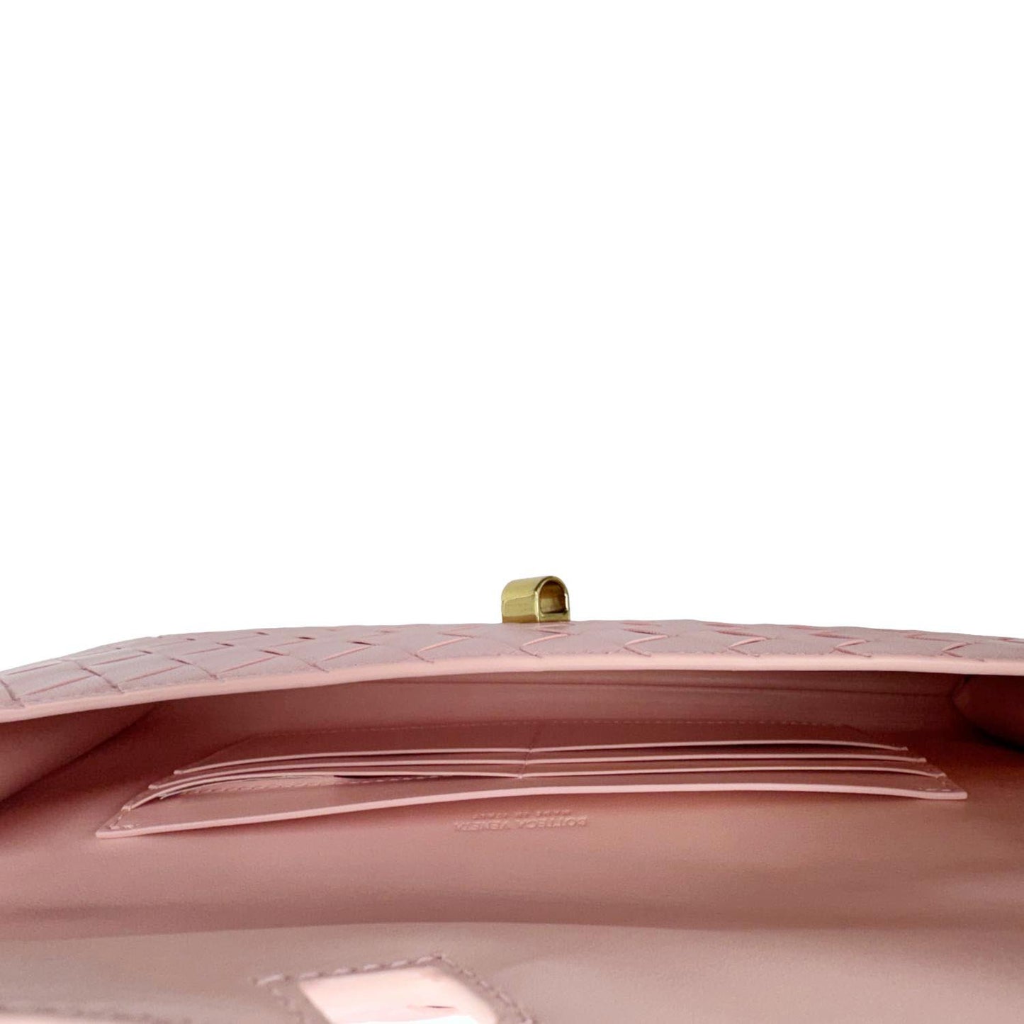BOTTEGA VENETA Andiamo Woven Leather Clutch Rose
