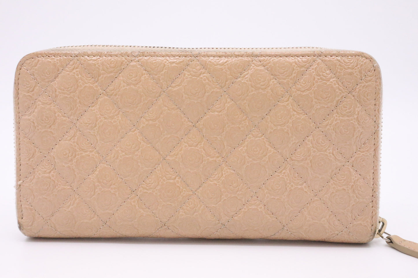 Chanel Long Zippy Wallet in Beige Camelia MatelassÃ© Leather