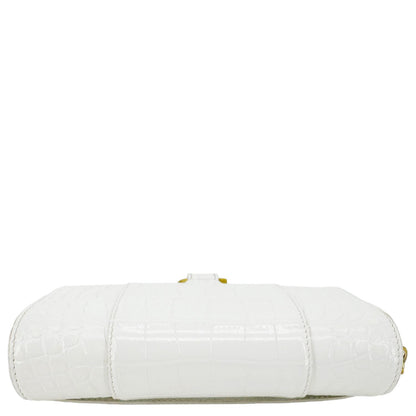 BALENCIAGA Hourglass Leather Wallet On Chain Bag Off White