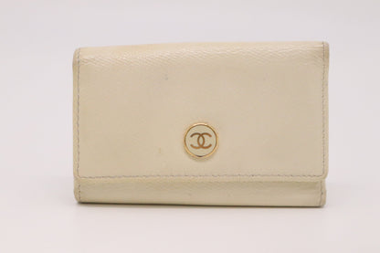 Chanel 6 Key Case in Cream Leather