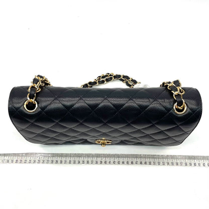 Chanel Classic Flap Jumbo Black Caviar Leather Double Flap with Gold Hardware