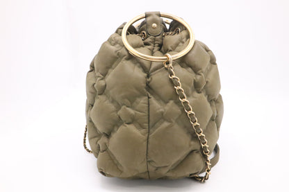 Chanel Bubble Bucket Bag in Military Green Leather