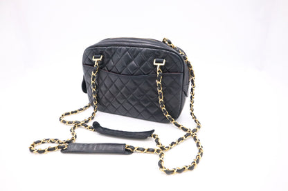 Chanel Camera Bag in Black MattelassÃ© Leather