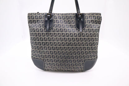 Fendi Tote in Navy Blue Zucca Canvas