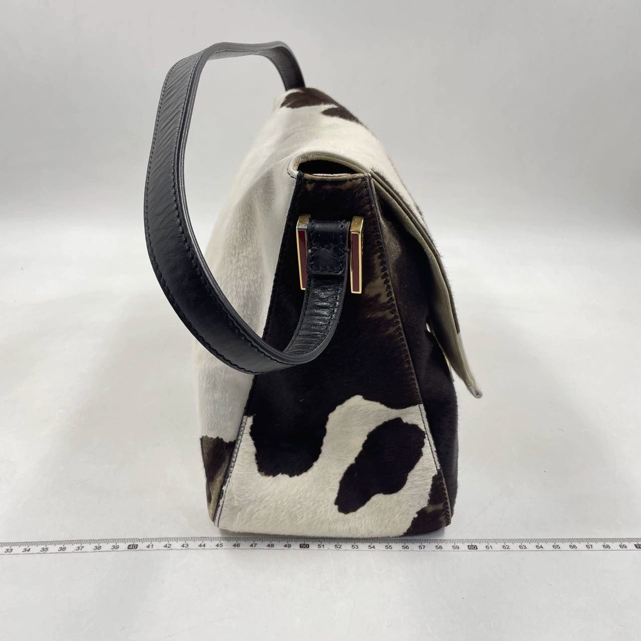Fendi Mamma Baguette Pony hair in cow print White and Black