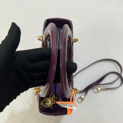 Lady Dior Medium Purple Patent Leather Handbag