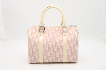 Dior Boston Bag in Pink Oblique Coated Canvas