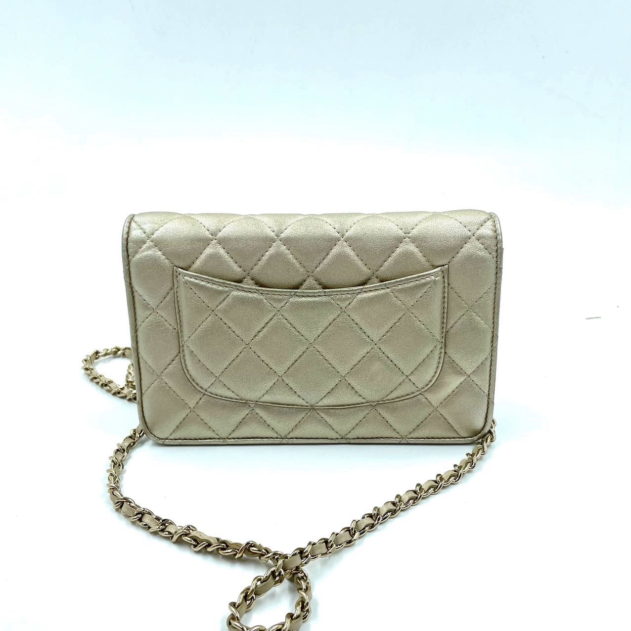 Chanel Wallet on Chain WOC Gold Lambskin Leather
