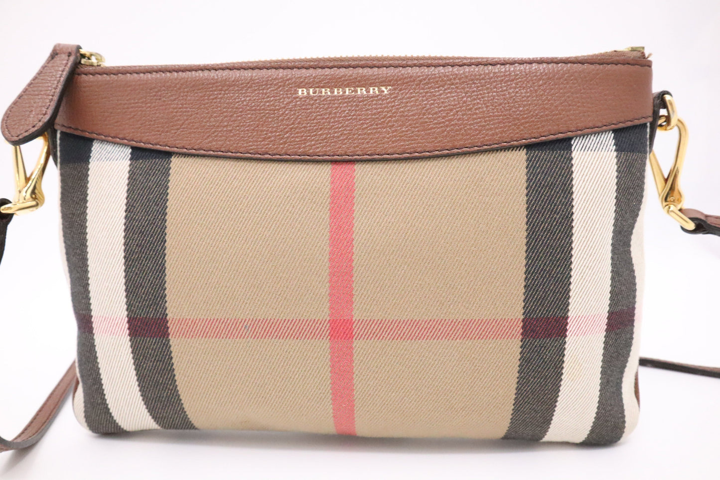 Burberry Crossbody in Brown Check Canvas
