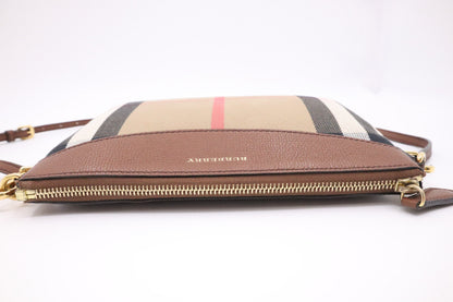 Burberry Crossbody in Brown Check Canvas