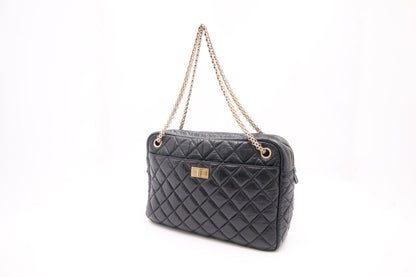 Chanel Reissue 2.55 Shoulder Bag in Black Leather