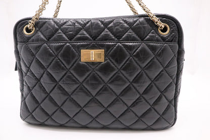 Chanel Reissue 2.55 Shoulder Bag in Black Leather